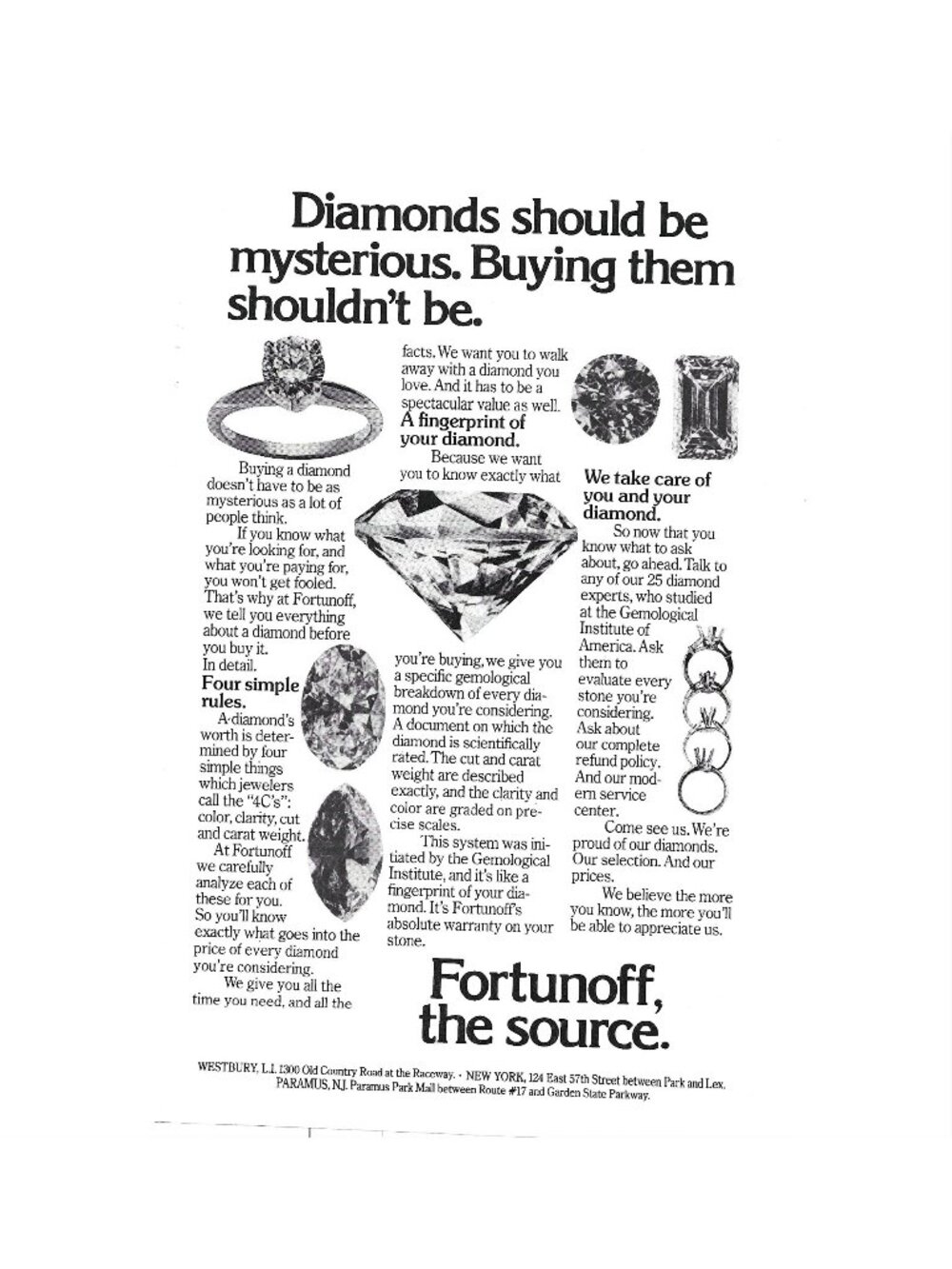 Print Ad Fortunoff Should Be Mysterious Vintage 1975 ADVERTISEMENT